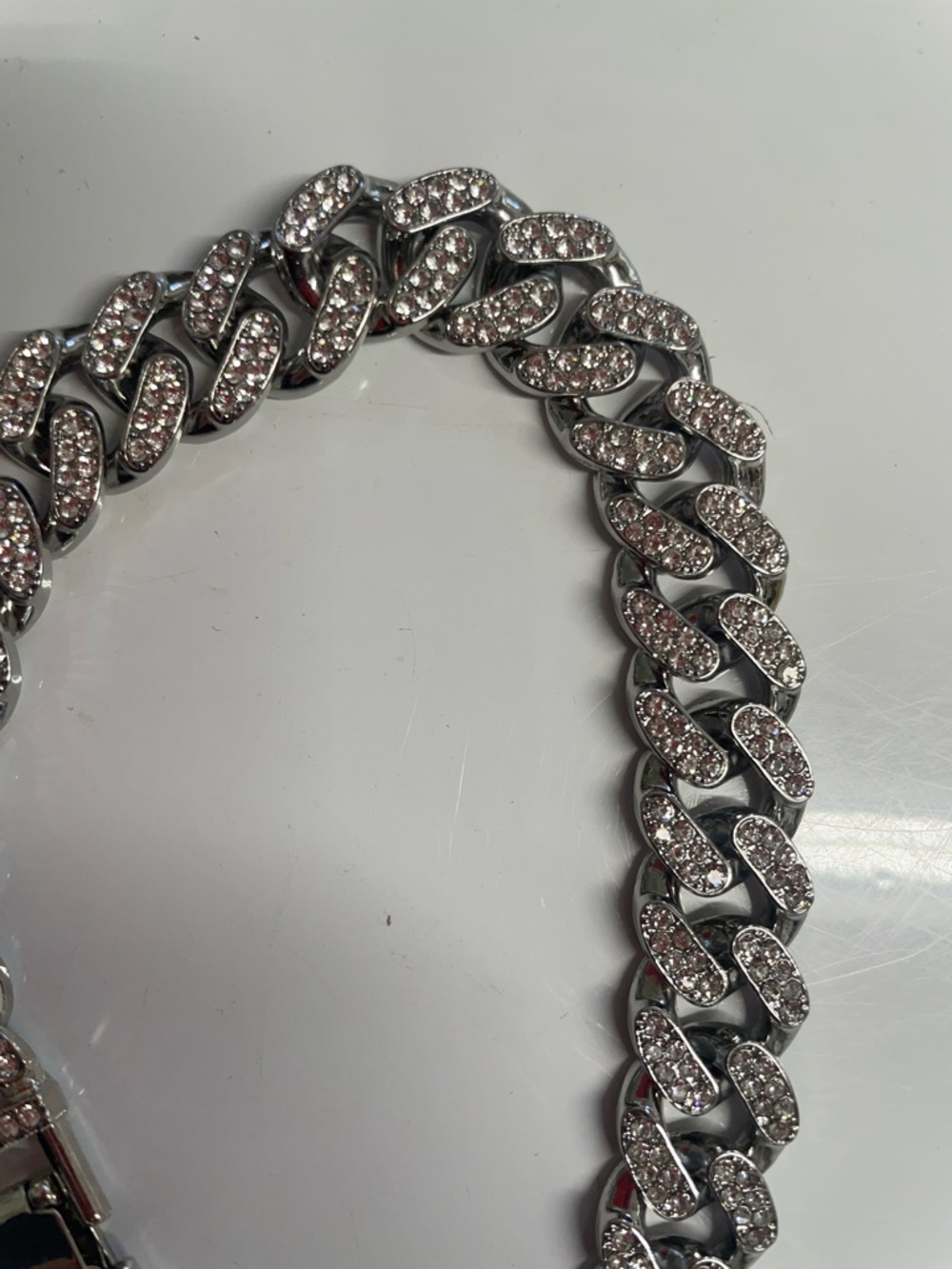 Silver tone Link Bracelet with Heart and Initial A Charm - Picture 5 of 11